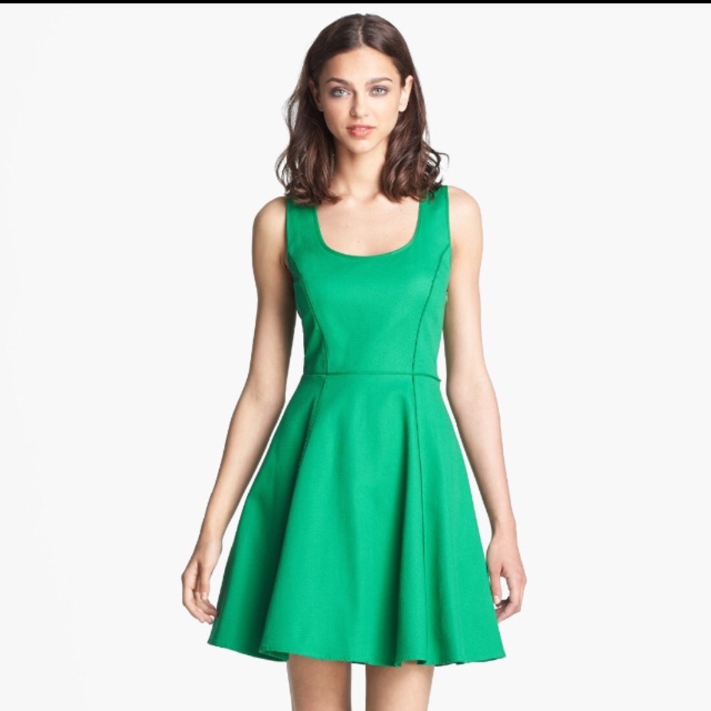 Jessica Simpson Sleeveless Green Fit & Flare Dress